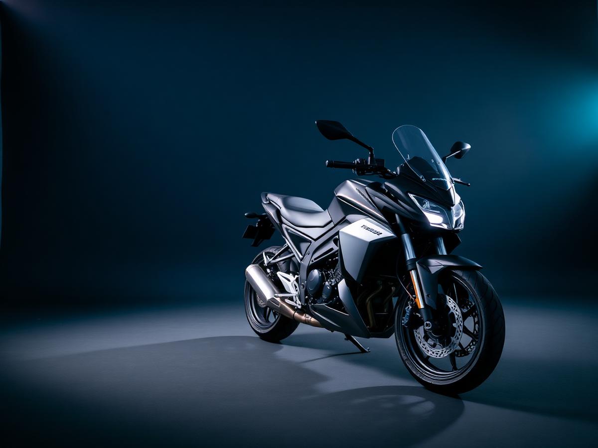 Motocicleta premium em estúdio